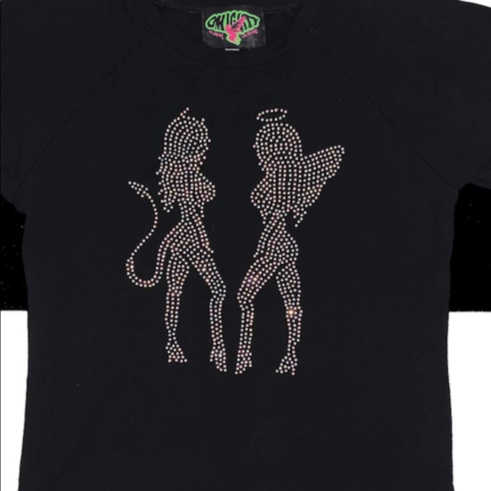 💥SOLD💥O-Mighty Devil & Angel Crystal💥 Rhinestone top - Picture 12 of 12